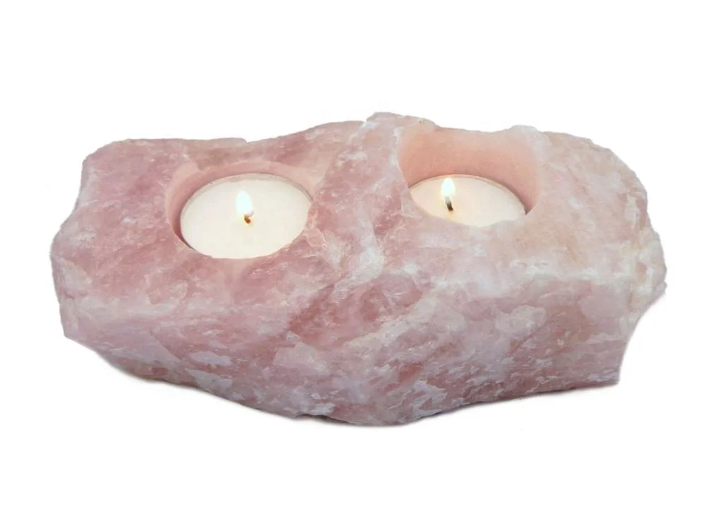 natural stone candle holder Rose Quartz natural agate candle holder Wholesaler Supply