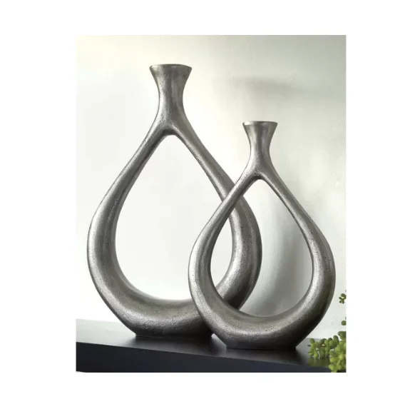 Silver Antique Metal Home Decorative Vase (62019164052)