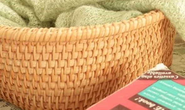 Rattan Storage Baskets for Shelves Woven Recycle Paper Rope Bin Set 3Storage Box for Makeup and Toys