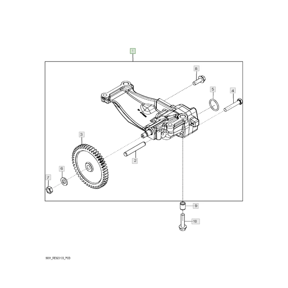 Деталь для трактора JD JohnDeere, масляный насос, номер детали RE543187