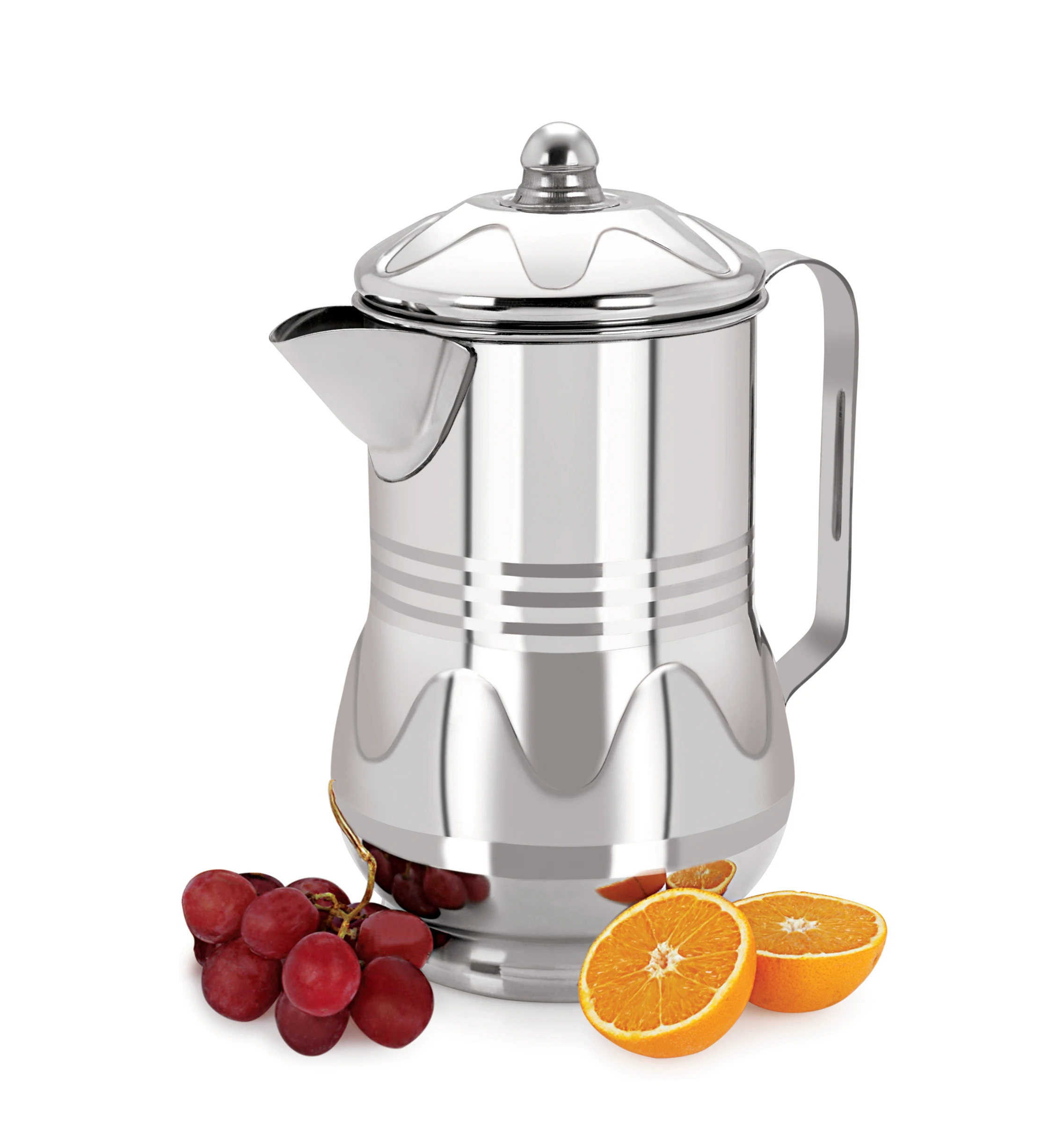 Hot Selling Factory Manufacturing Metal Aqua Spiral Cold Water Serving Jug Pitcher With Ice Catcher Made In India