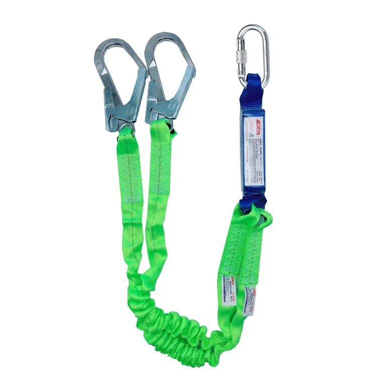 CE Certified Fall Protection Safety Harness Rope Tool Lanyard With Hooks