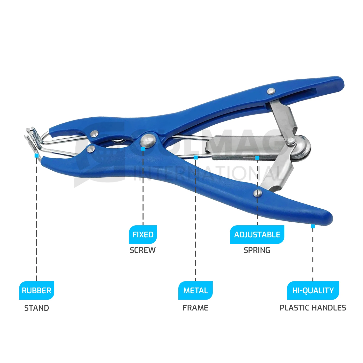Puppy Tail Banding Elastrator with FREE 100 Castrator Rings Castration Plier for Cattle Goat Cow veterinary Instruments Tools