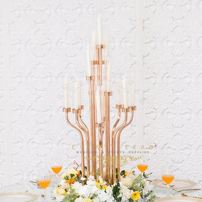 Продажа уникального дизайна превосходный процесс благородный элегантный золотой пепкунас свадебный подсвечник