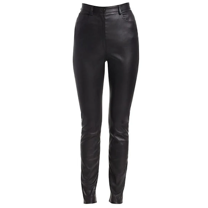 Custom OEM Womens Stretchy Leather Pants High Quality Fashionable and Comfortable Tailored Pants for a Perfect Fit