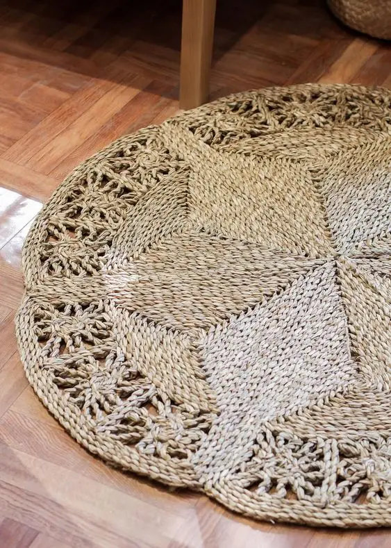Natural Durable Seagrass Carpet Straw Floor Carpet Modern Antique Art Deco Cheap Price Vietnam Home Restaurants Office Decor