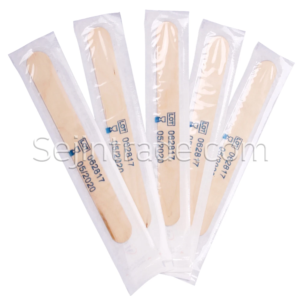 
High quality Smooth Sueface Sterile medical use disposable adult/children Sterile Tongue Depressors(Wood) 