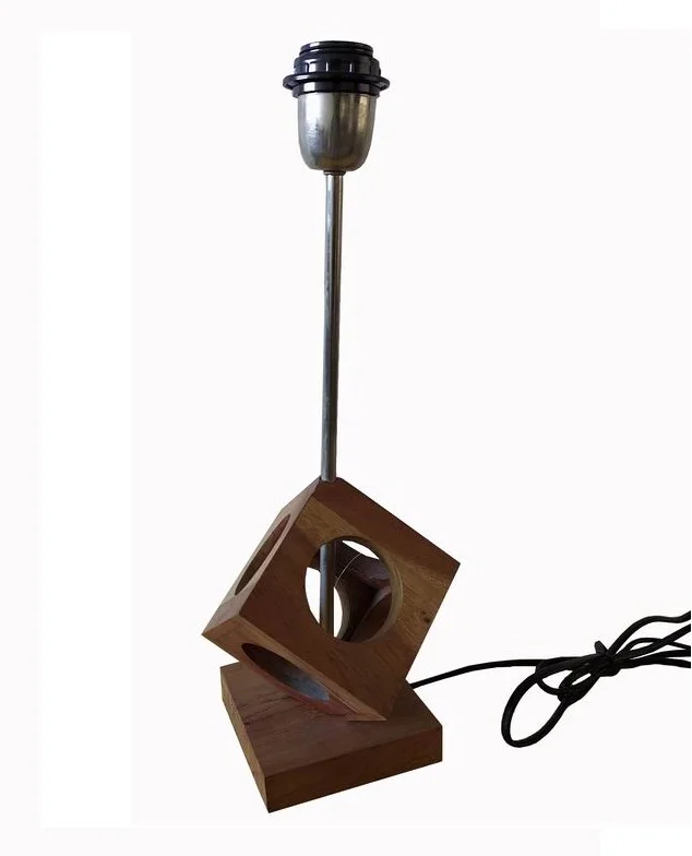 Modern Designer Wooden Table Lamp with round Shade Classic Style Bedside Room Decor 110V ABS Glass Body PC LED Light Source