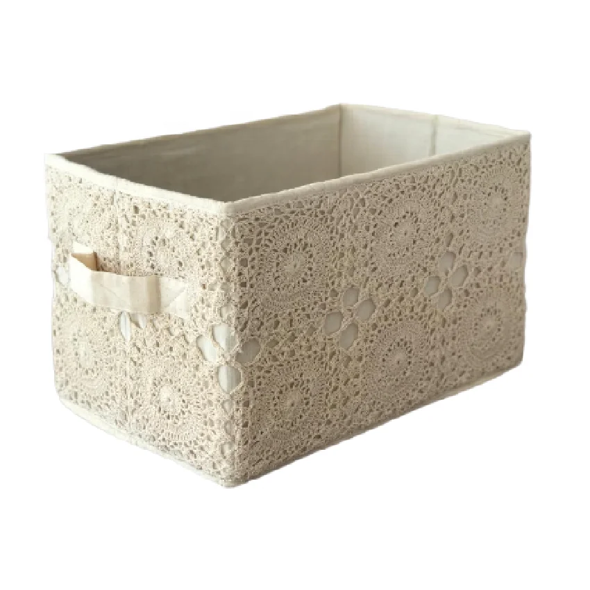 New Wholesale Luxury Hand-crochet Natural Vintage Light weight Decorative Mini Collapsible Home storage and Organization Baskets