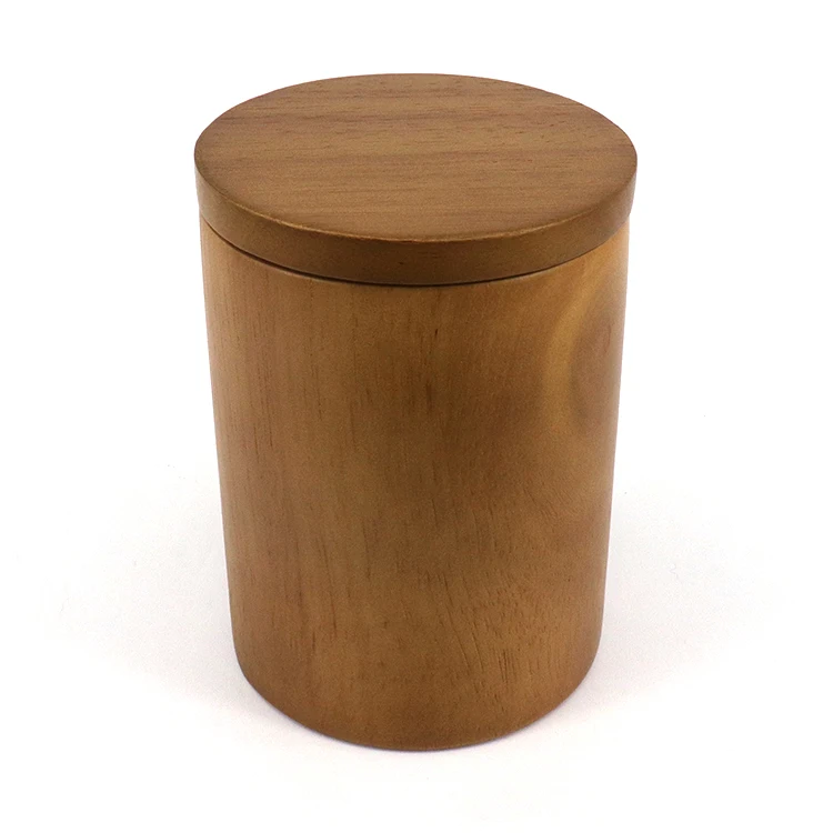 High Quality Cylinder Shape One Color Print Method Home Decoration Use  Hot Sale Wooden Candle Cup Holder