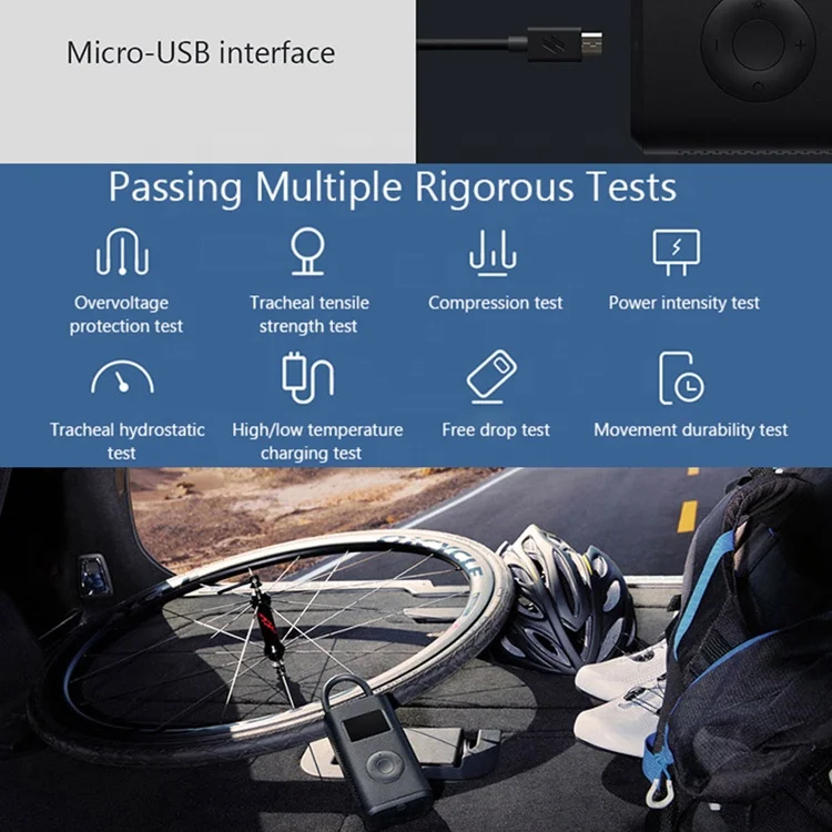  Portable Mini LED Smart Digital Tire Pressure Inflator for Bicycle Motorcycle Car Bike Soccer Xiaomi 1S Electric Air
