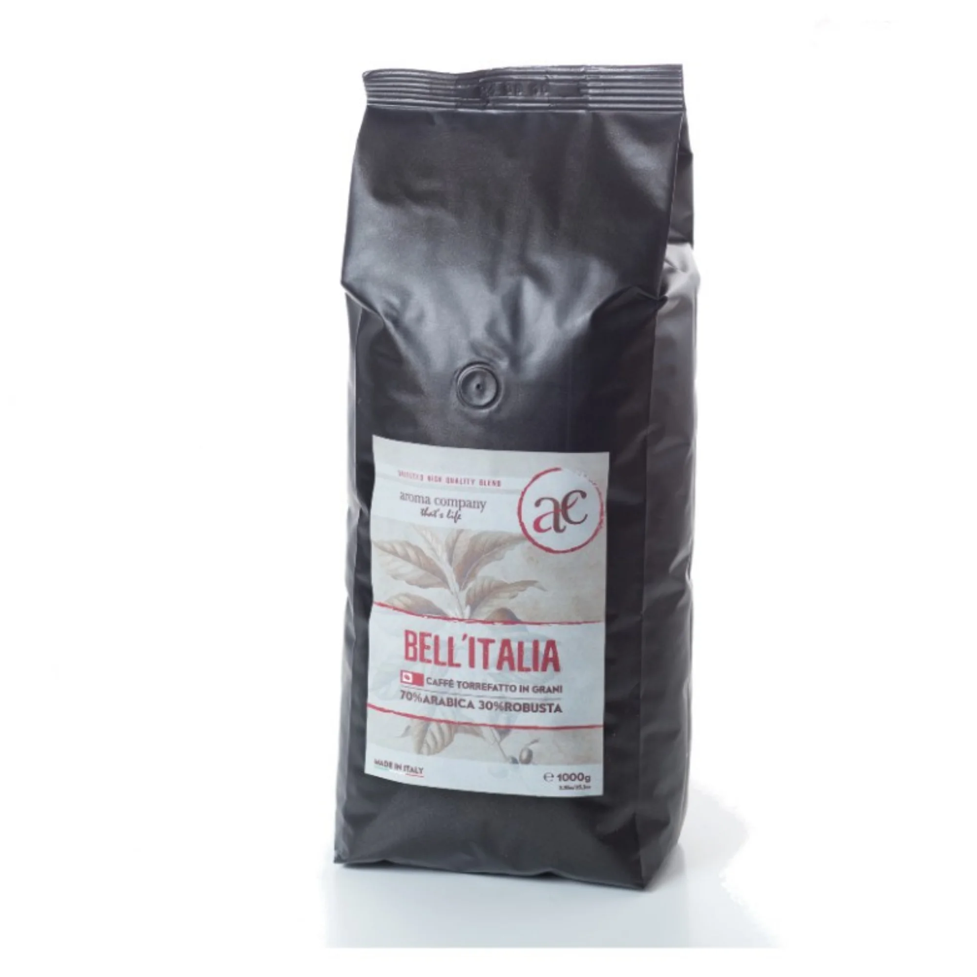 Итальянская цельная фасоль высшего качества, Белла-Италия | 70% Арабика и 30% Робуста | Отборная смесь лучшего качества для HoReCa | 1000gr