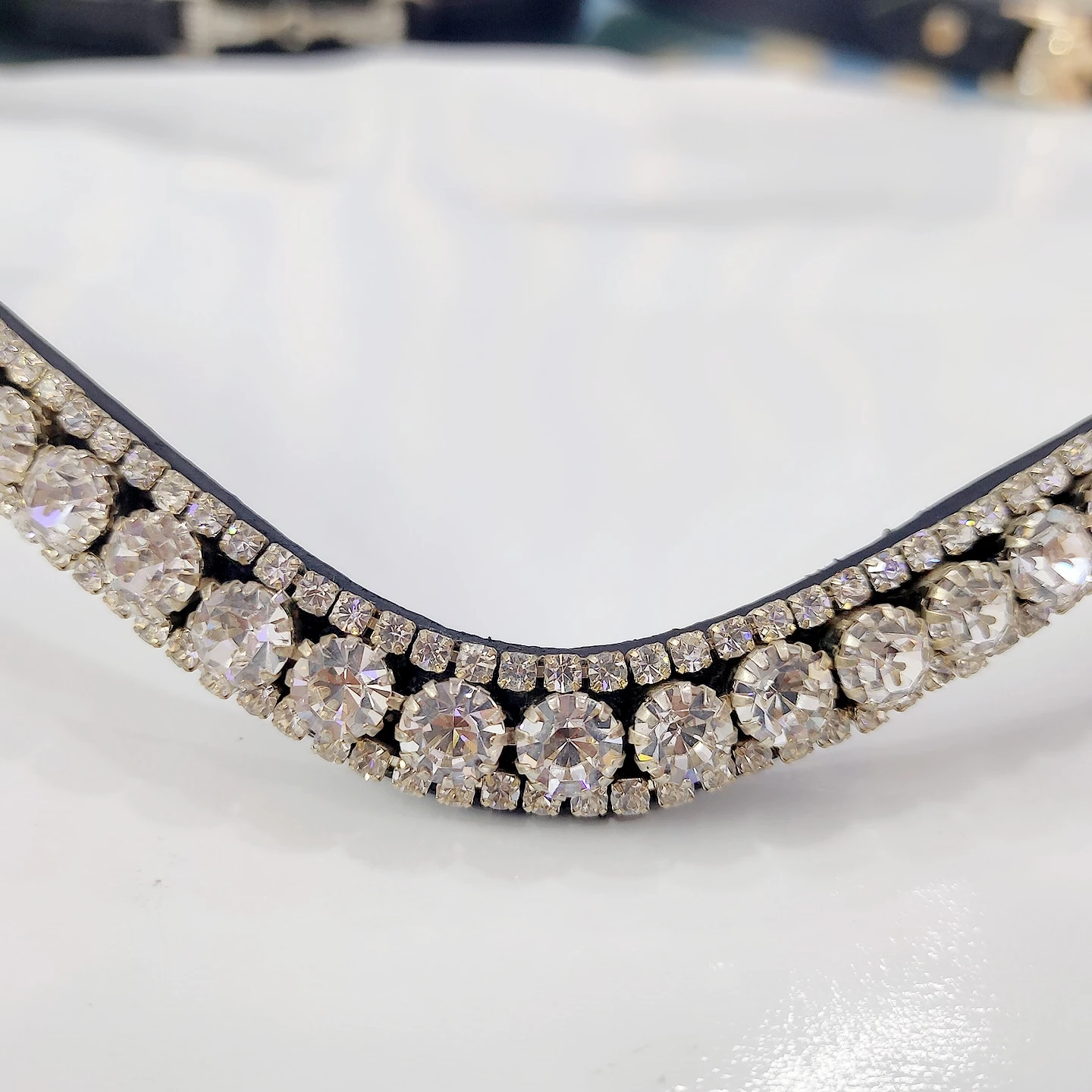 Super Quality Three Row 8mm Crystal Diamond in Original White Available in All Sizes and Customization Color