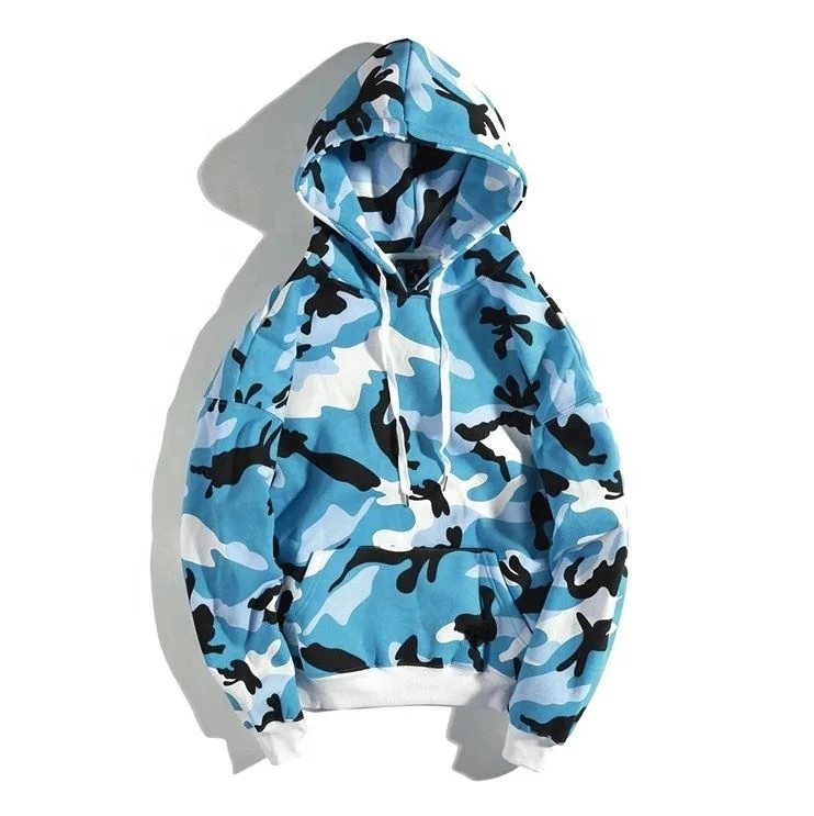 Camouflage Hoodie Durable Drawstring Lined Hood Print Lightweight Outdoor with Custom Logo Kangaroo Pocket Athletics Winter