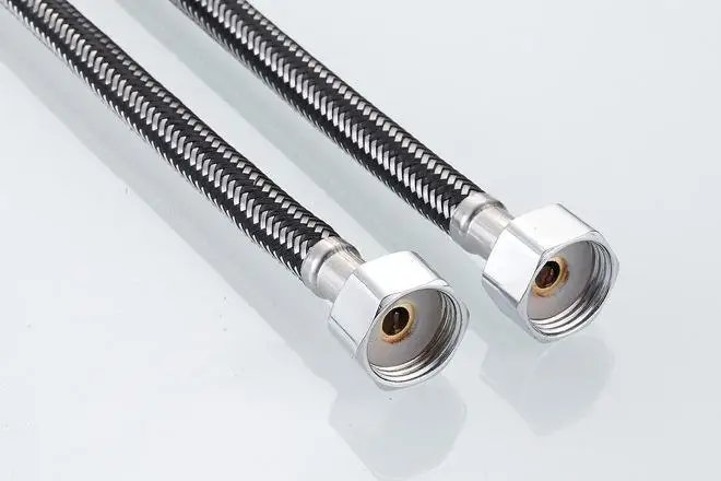 
Double headed Mixed silk Metal and nylon Flexible hose good quality copper inset 