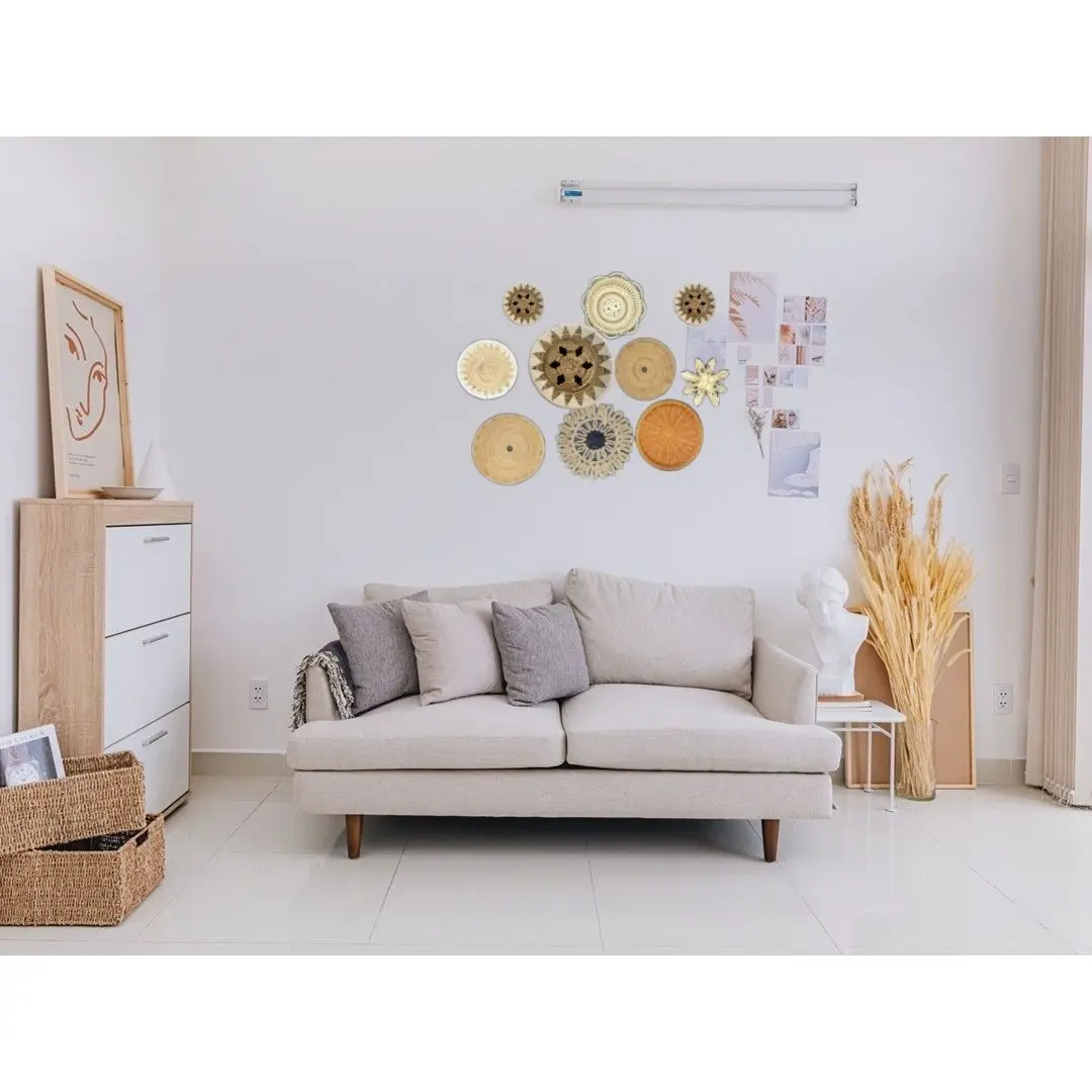 Boho Wall Hanging Plate from Vietnam Eco-friendly Hand-woven Plate with Cotton Yarn Decoration for Home Decor Wedding - OEM/ODM