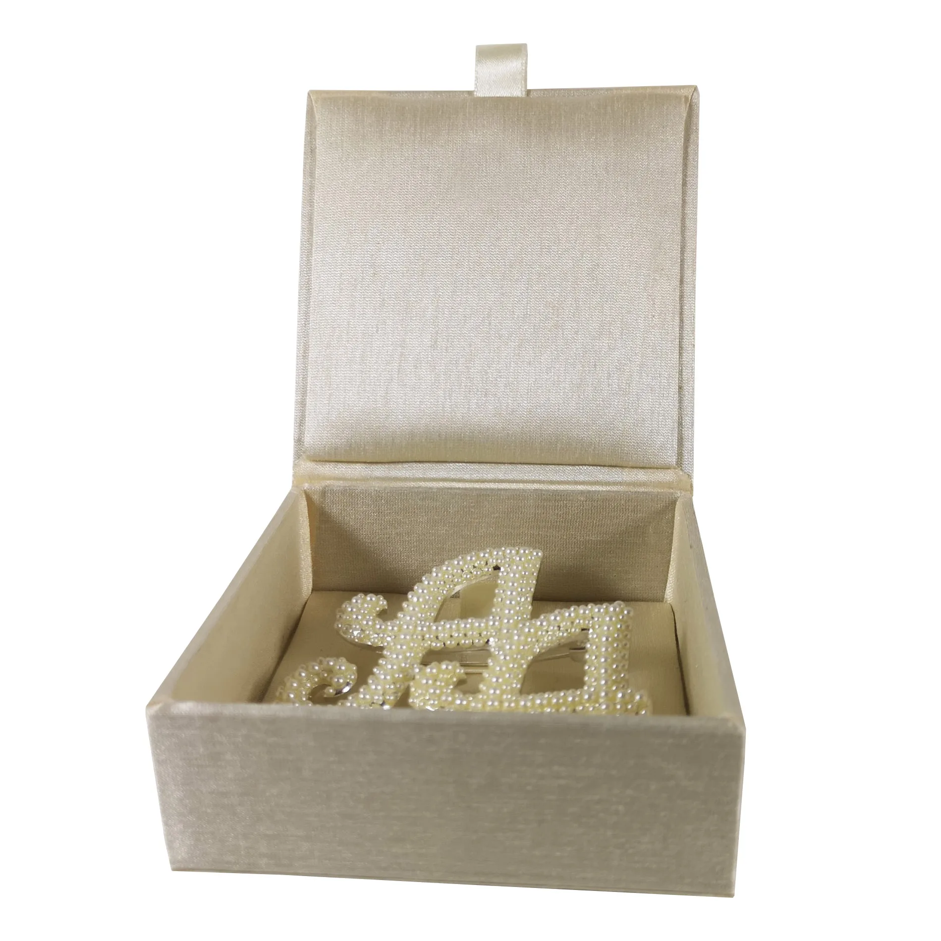 Monogram Embroidered Silk Jewelry Box
