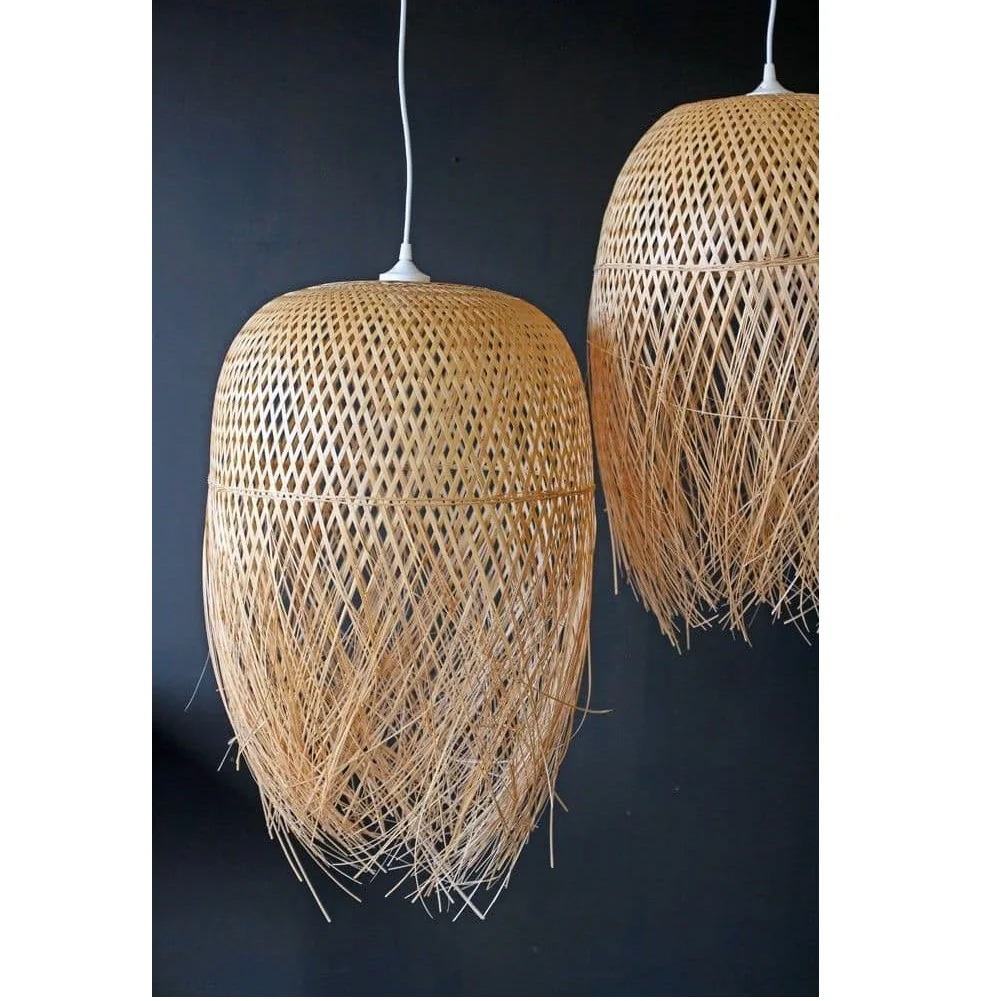 Best Price Celling One Layer Vintage Style Natural Bamboo Flat Circle Home Decoration Handicraft Lamp made in Vietnam for sale