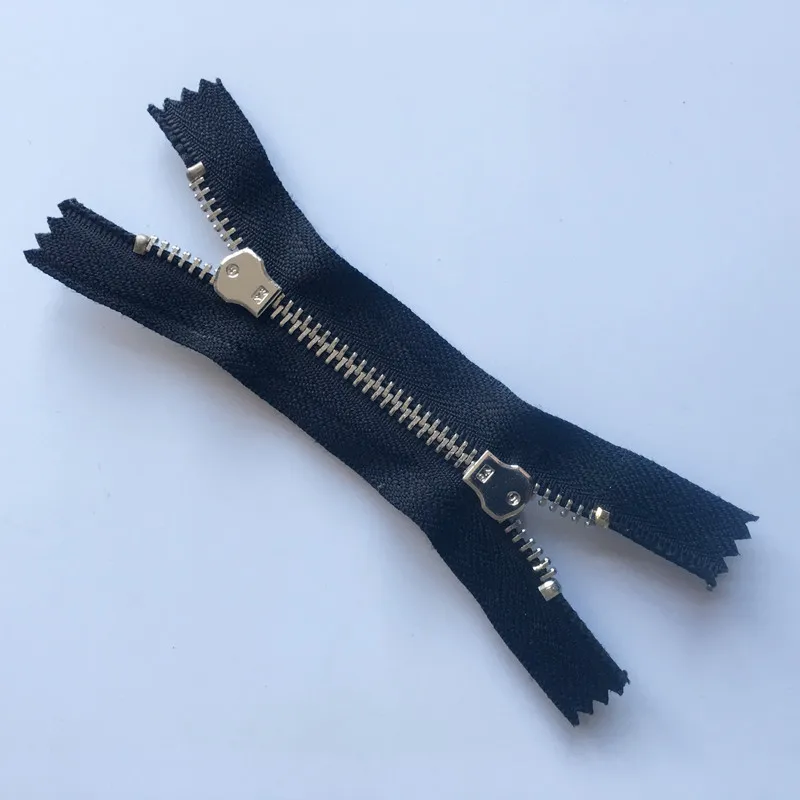 
High quality metal plated brass nickel double slider close end X shape zipper 