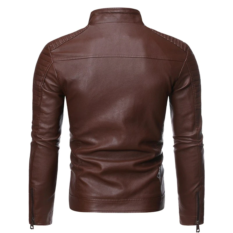 Mens Leather Jacket for Motorcycle and Casual Wear Men Jacket Leather Shell for Winter Custom Packing Slim Woven