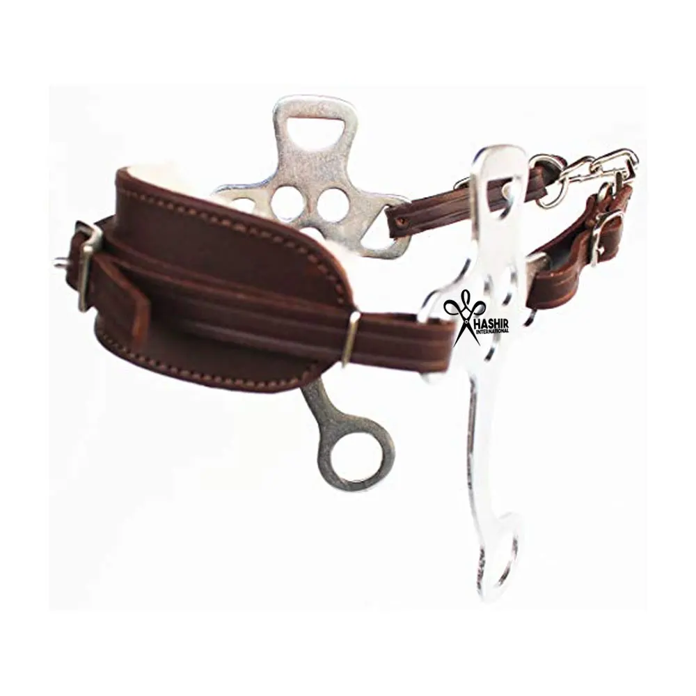 Custom Made Anatomic Leather Padded Hackamore Bit Soft Padding Stainless Steel Hackamore