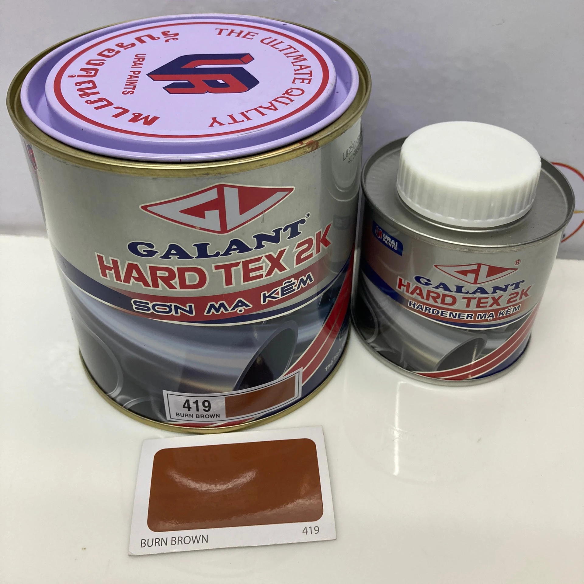 
 Жесткая коричневая 419 вьетнамская окрашенная стальная эпоксидная краска с пластиковым покрытием Galant Hard Tex 2k  