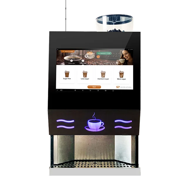 JK90 espresso coffee vending machine with credit card reader 10 flavors coffee machine for Russia market