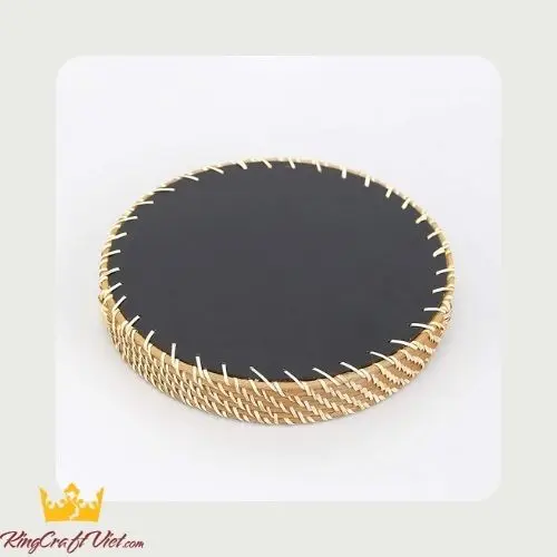 Перламутровый поднос из мозаики и ротанга вьетнамское происхождение оптовая продажа