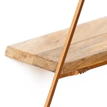 Classic Design Black Diamond Wall Shelf Wooden Shelves 2 Tiers Metal Wire Living Room Storage Home Decor Wholesale Price India