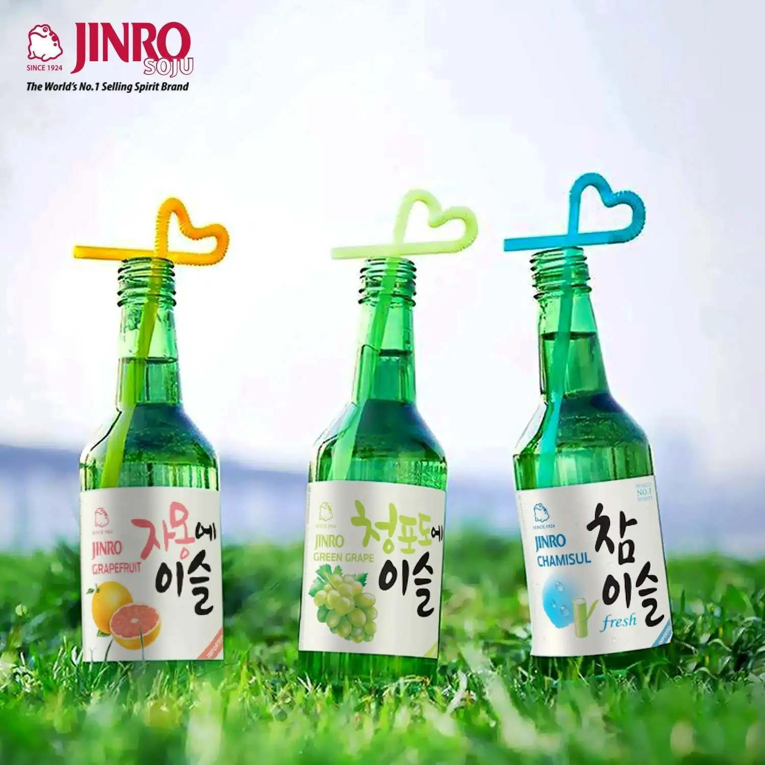  Стеклянная бутылка для спирта Soju питательная клубника в корейском стиле хорошего качества 16.9%