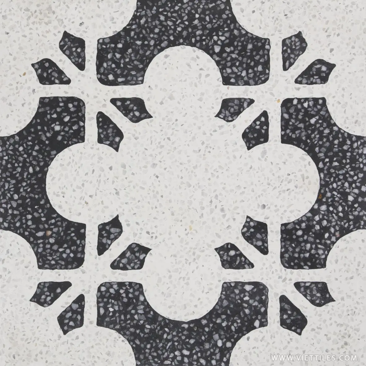 Terrazzo handmade cement tiles high quality black and white for 5 star construction eco-friendly product