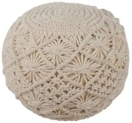 Isar International Macrame Pouf Various Sizes Home Decor for Christmas Holiday Gifting Stylish Thanksgiving Day Present