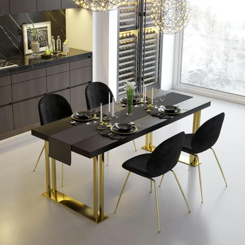 Marble Dining Table and Chair Banquet Furniture Stainless Steel Marble Modern Luxury for Dining Room Restaurant Home Furniture