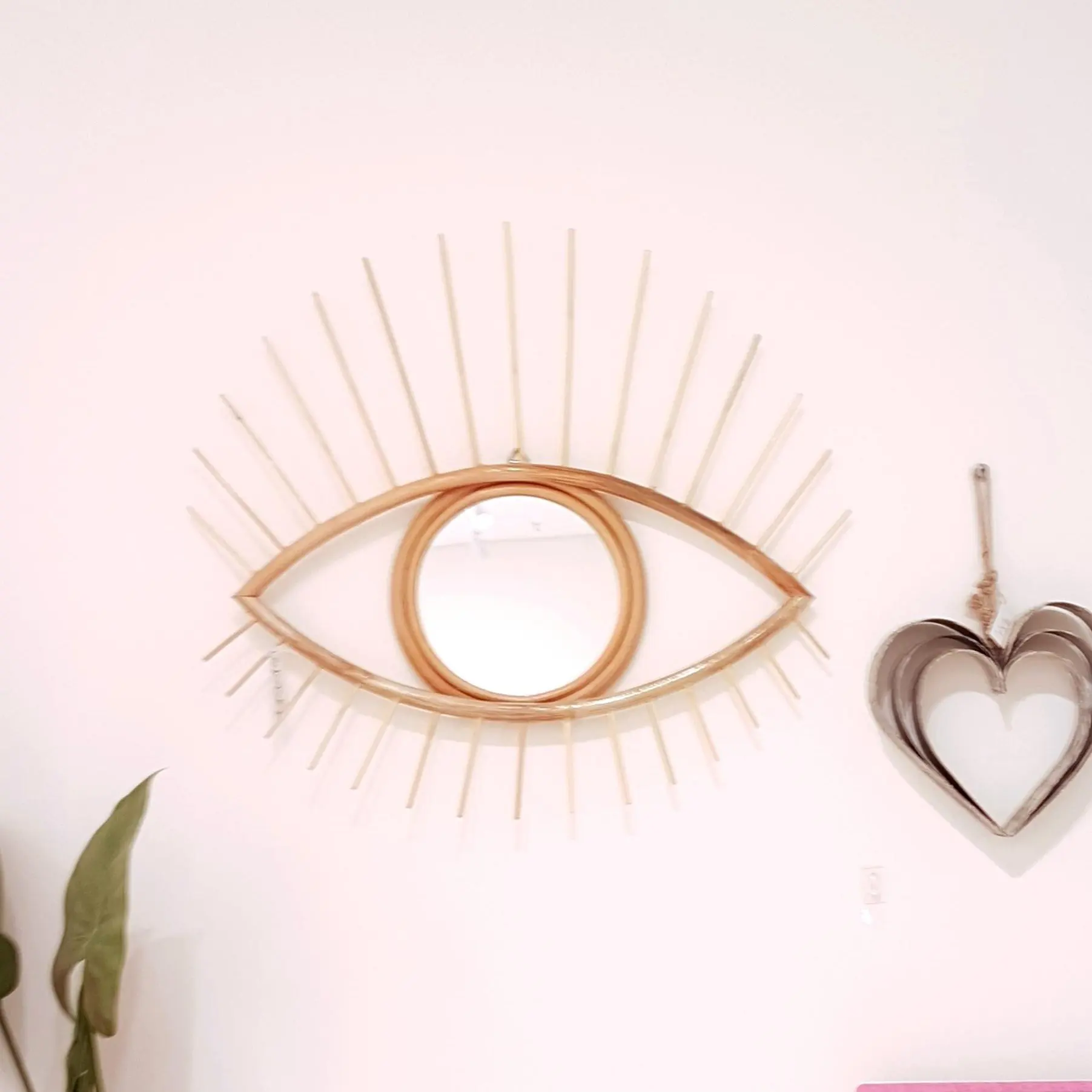 New Trend Decor House in 2021 Rattan Mirror Eye Hanging Wall Natural Rattan Unique Design Mirror Made in Vietnam