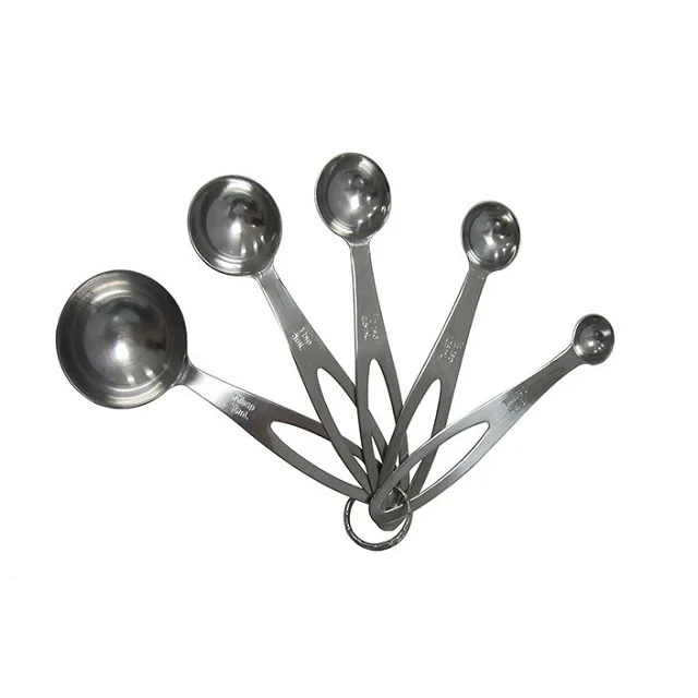 Food grade stainless steel 5 pieces measuring spoon set for cooking and baking