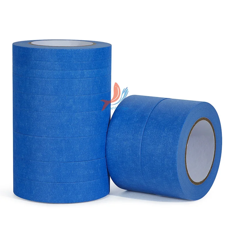 Car Painters Crepe Paper High Temperature Custom Printed Masking Tape Decorative Blue