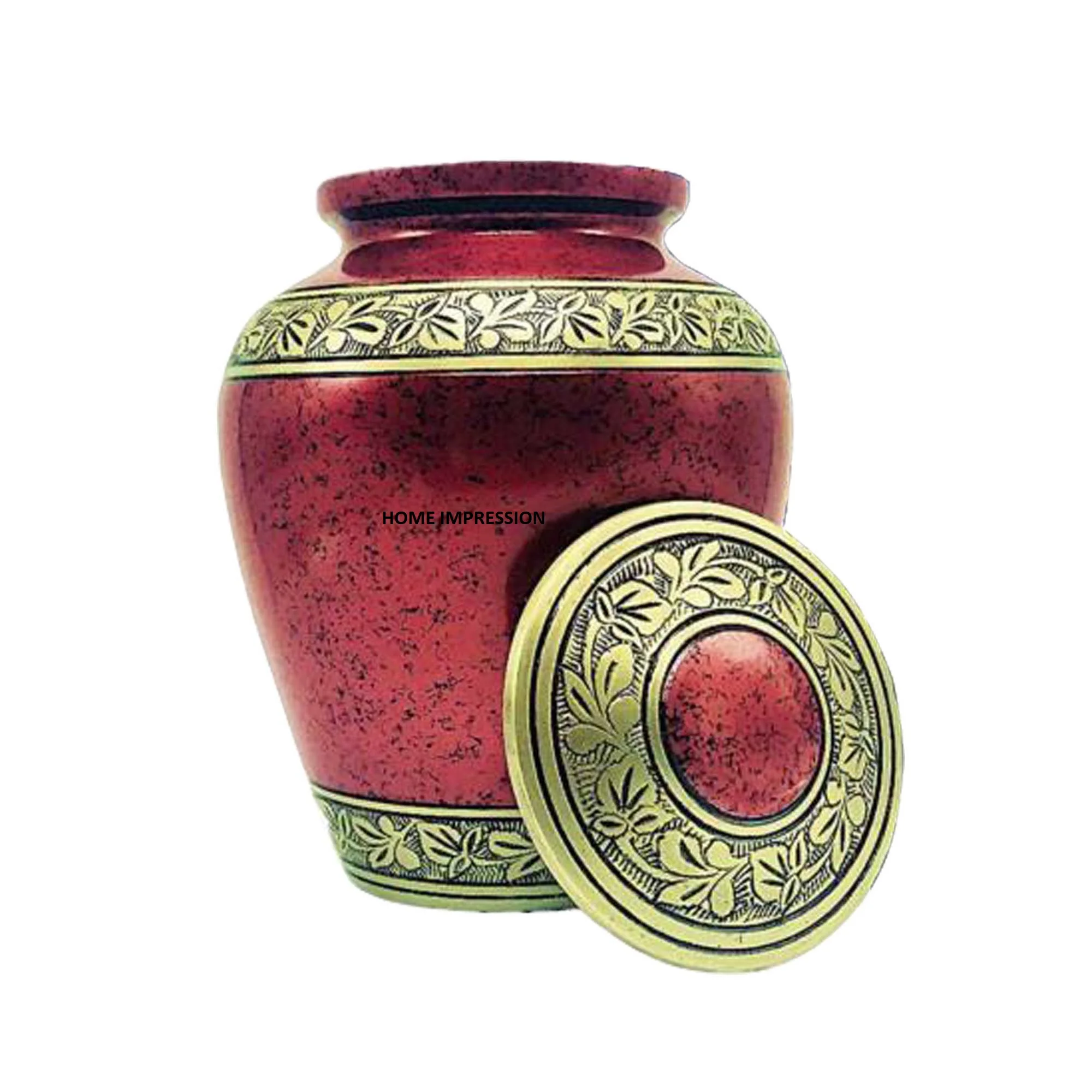 Wholesale Bulk White And Gold Engraved Metal Urns Cremation Ashes Pots And Jar Set Of 4 Different Sizes Pewter Casted Urns