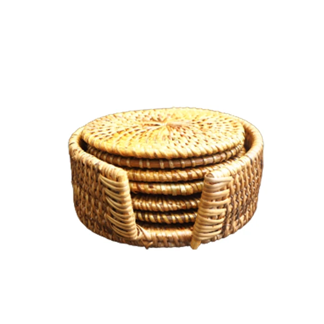 Rattan Coaster Set Hand Woven Rattan Coaster Table Decoration Accessories Kitchen Table Decoration