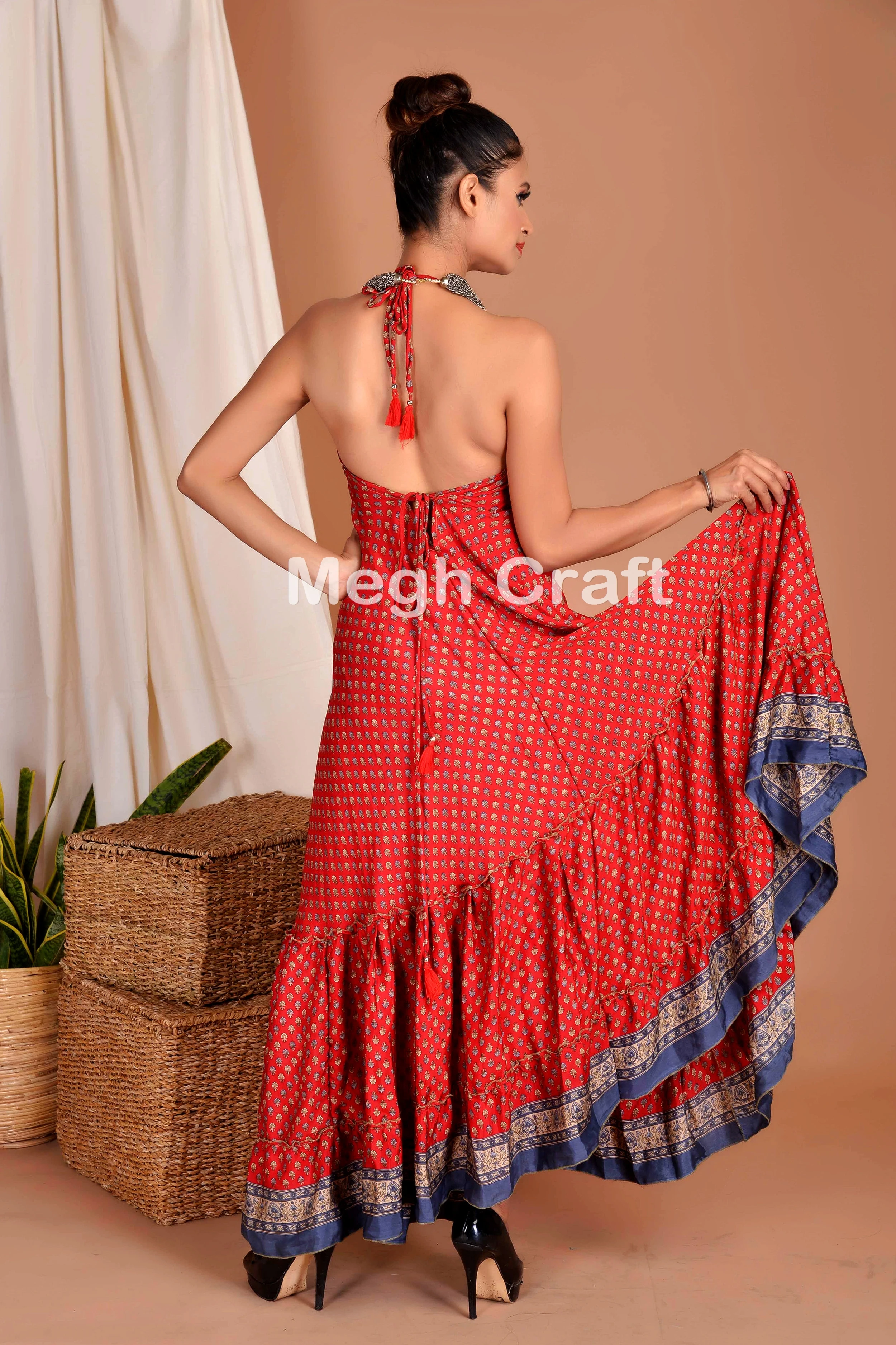 Boho fashion uno maxi dress-Bohemian maxi dress-Beach wear halter dress-Europe fashion-Summer boho