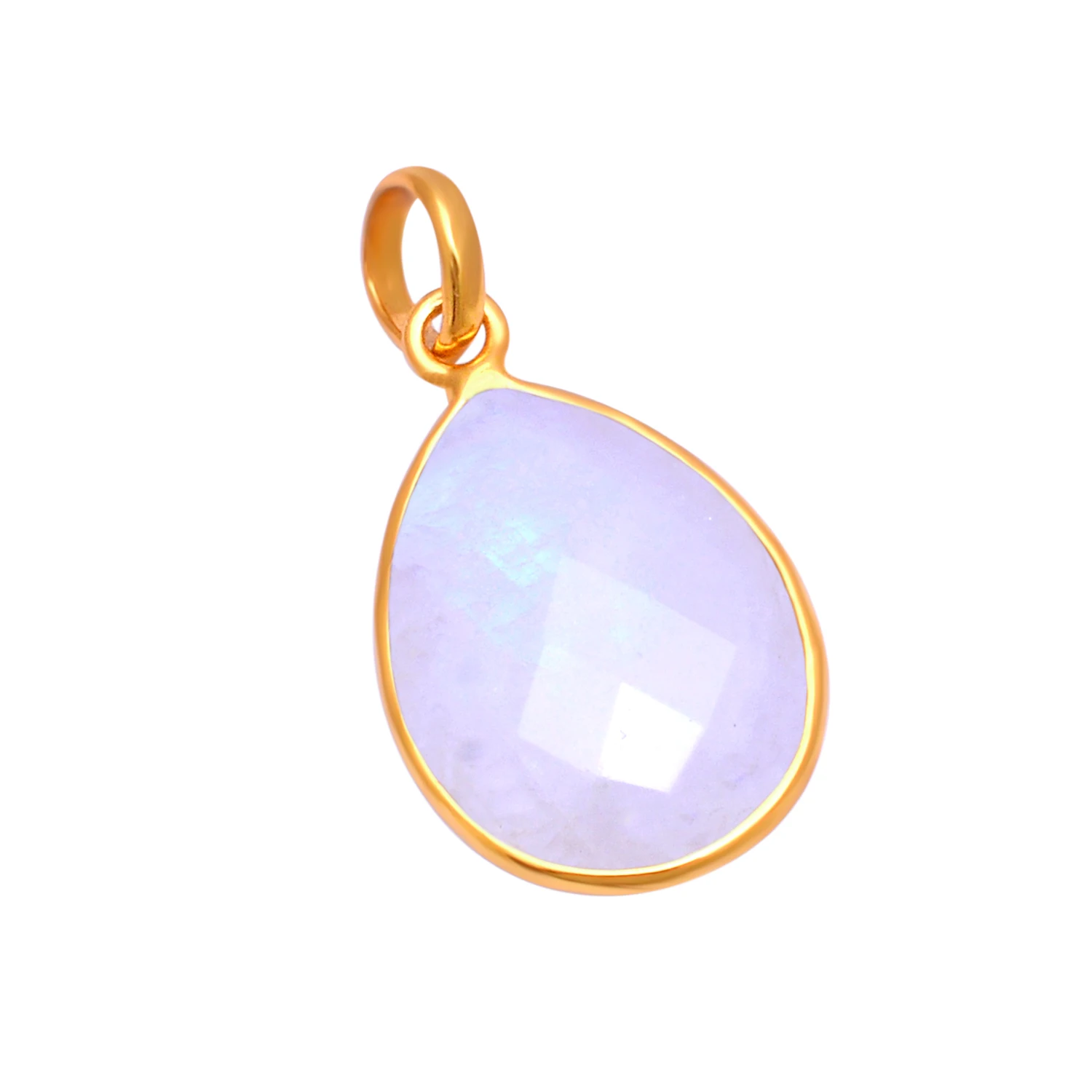 Yellow Gold Plated Best Quality Hot Sell Rainbow Moonstone gemstone pendant 925 sterling silver Jewelry bulk order wholesaler