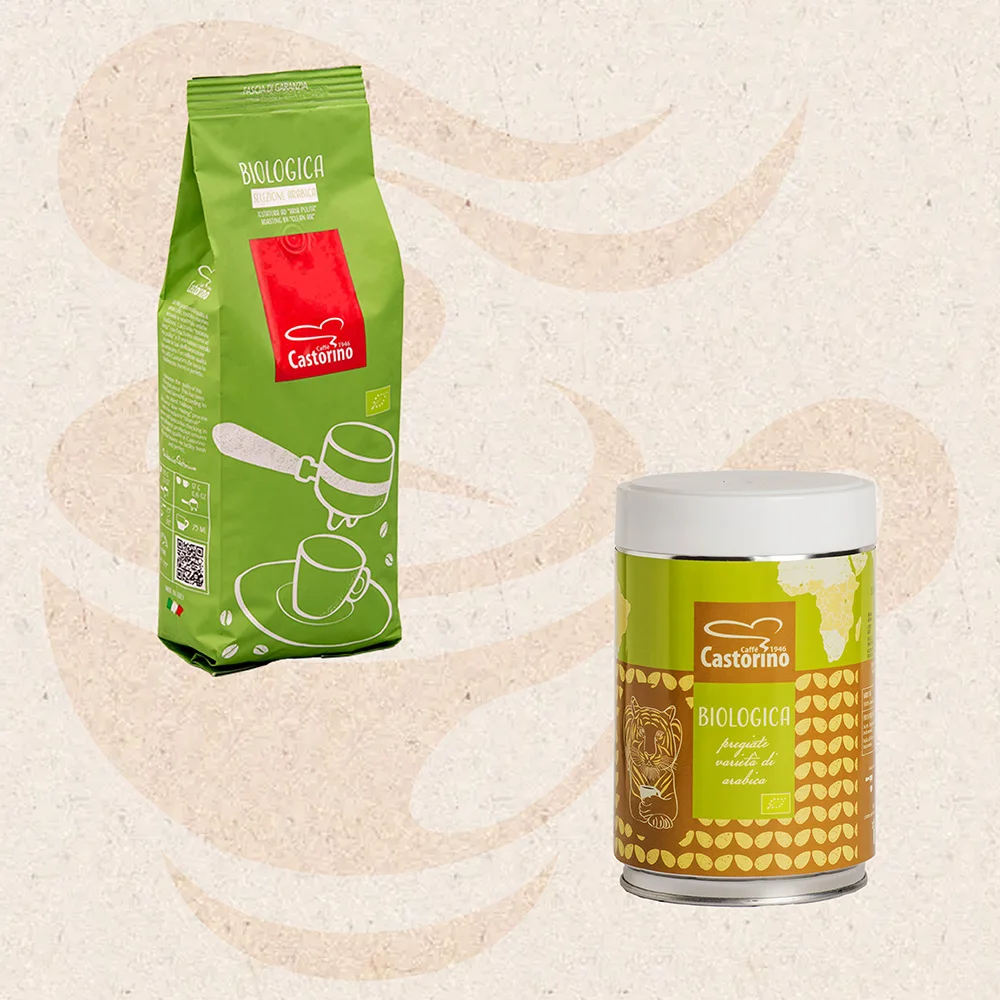 Best quality Italian 250 gr BIO GROUND COFFEE and 1 kg COFFEE BEANS in Doypack for home / HO.RE.CA.