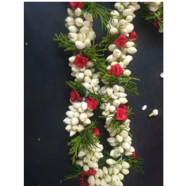 Natural Hand Made Flowers Exporters Jasmine String Fresh Flower for decoration Braid Hair Do Indian For Wedding