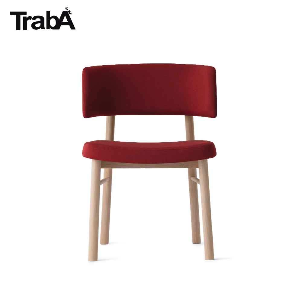 Top Quality Chair solid beech frame padded seat backrest fabric leather