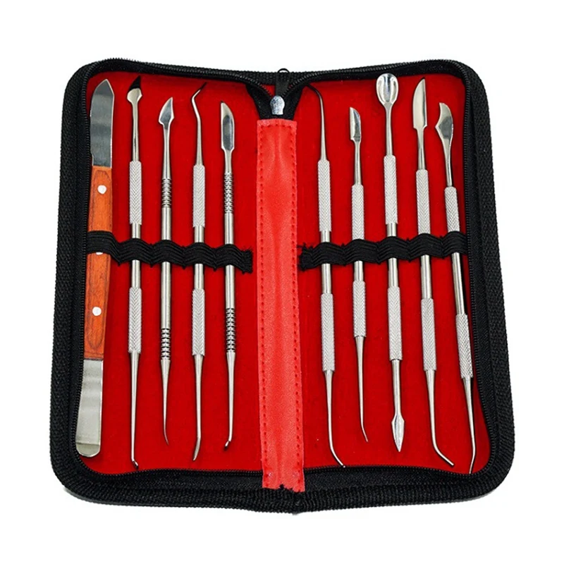 Dental Wax Carving Set Surgical Dentist Sculpture Knife / Stainless Steel Dental Wax Carving Tool Set