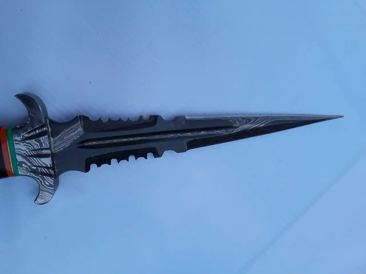 Damascus Custom Handmade  Dagger Knife With Micarta  Handle Blade Materiel