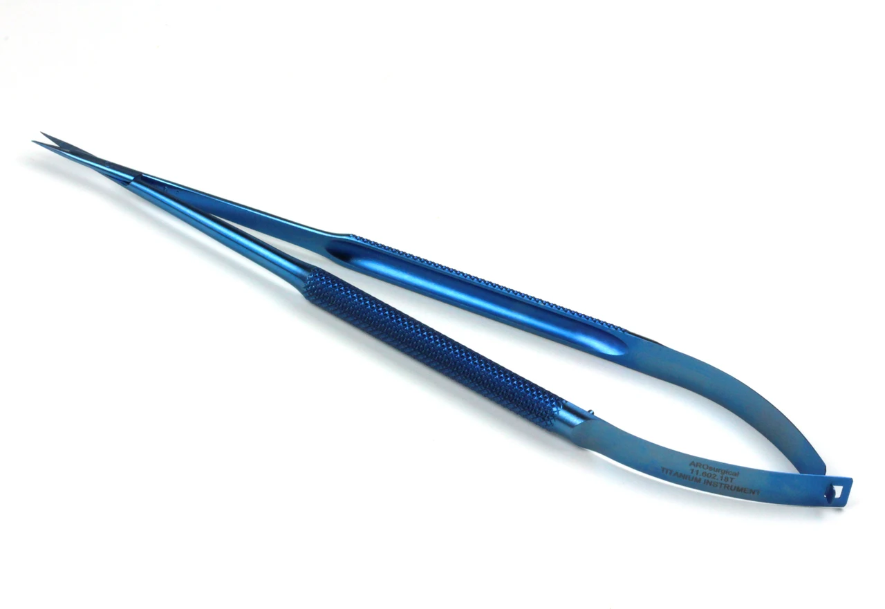 Micro Scissor Straight Round Handle 18 cm titanium Micro Point Equipments