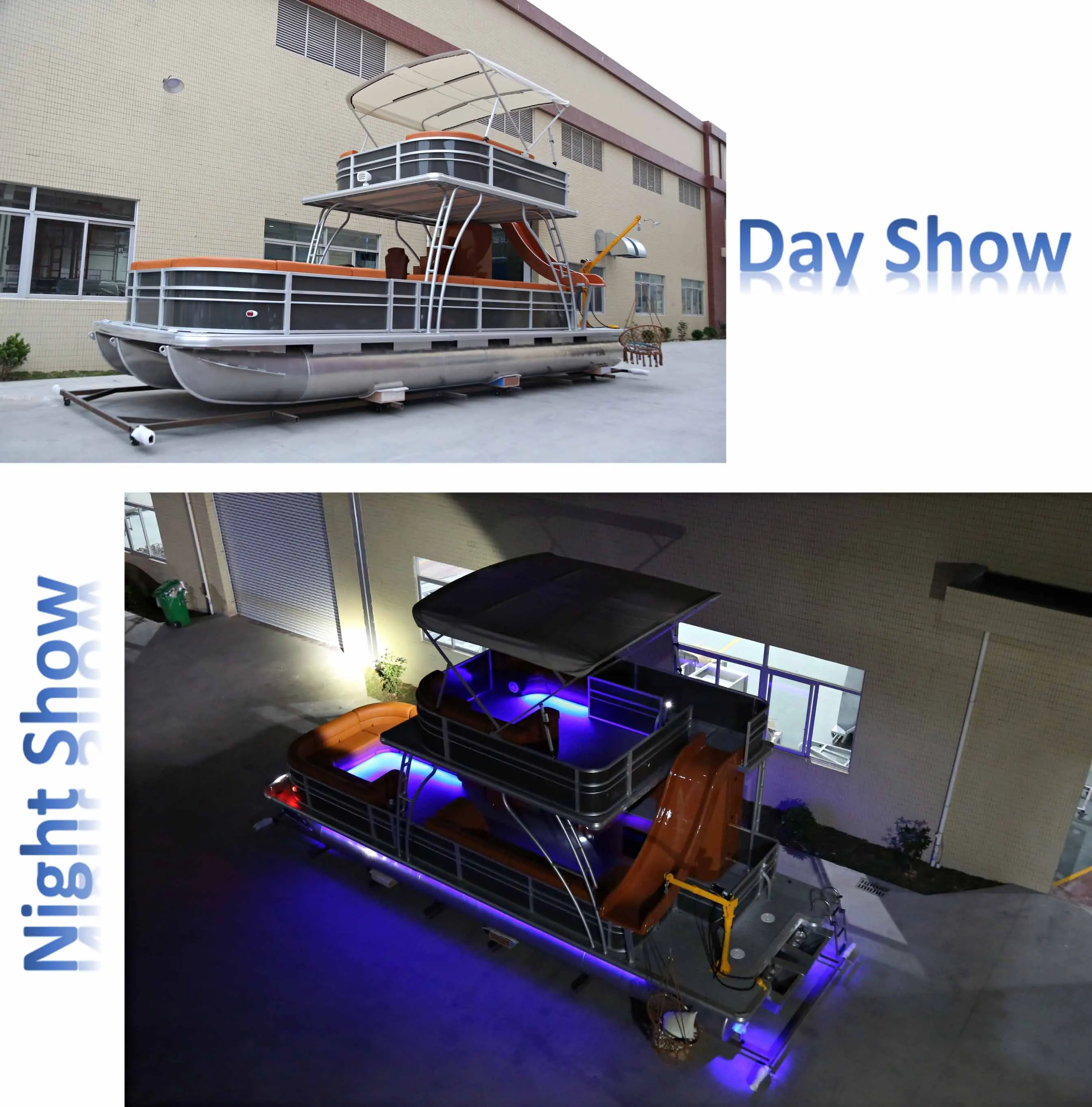 28ft 300HP Tritoon Pontoon Boat With Bathroom For Sale