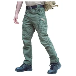 New Mens Tactical Pants Multiple Pocket Elasticity Military Urban Commuter Tactical Trousers Men Slim Fat Cargo Pant