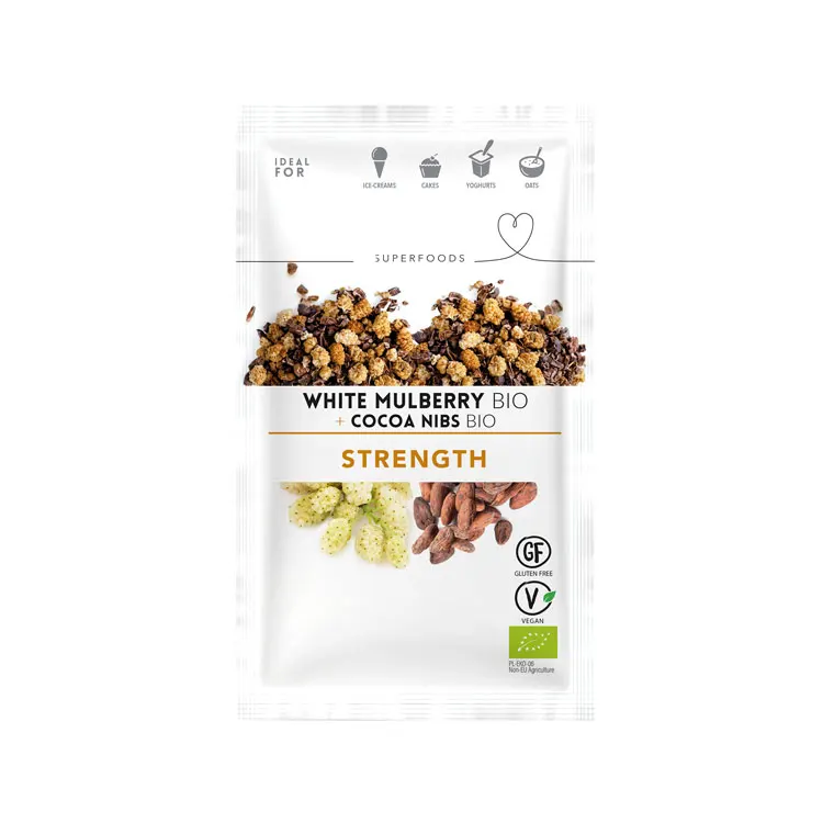 Made in Germany Contract Manufacturing Private Label Good Quality Hot Selling Organic White Mulberry+Cocoa Nibs