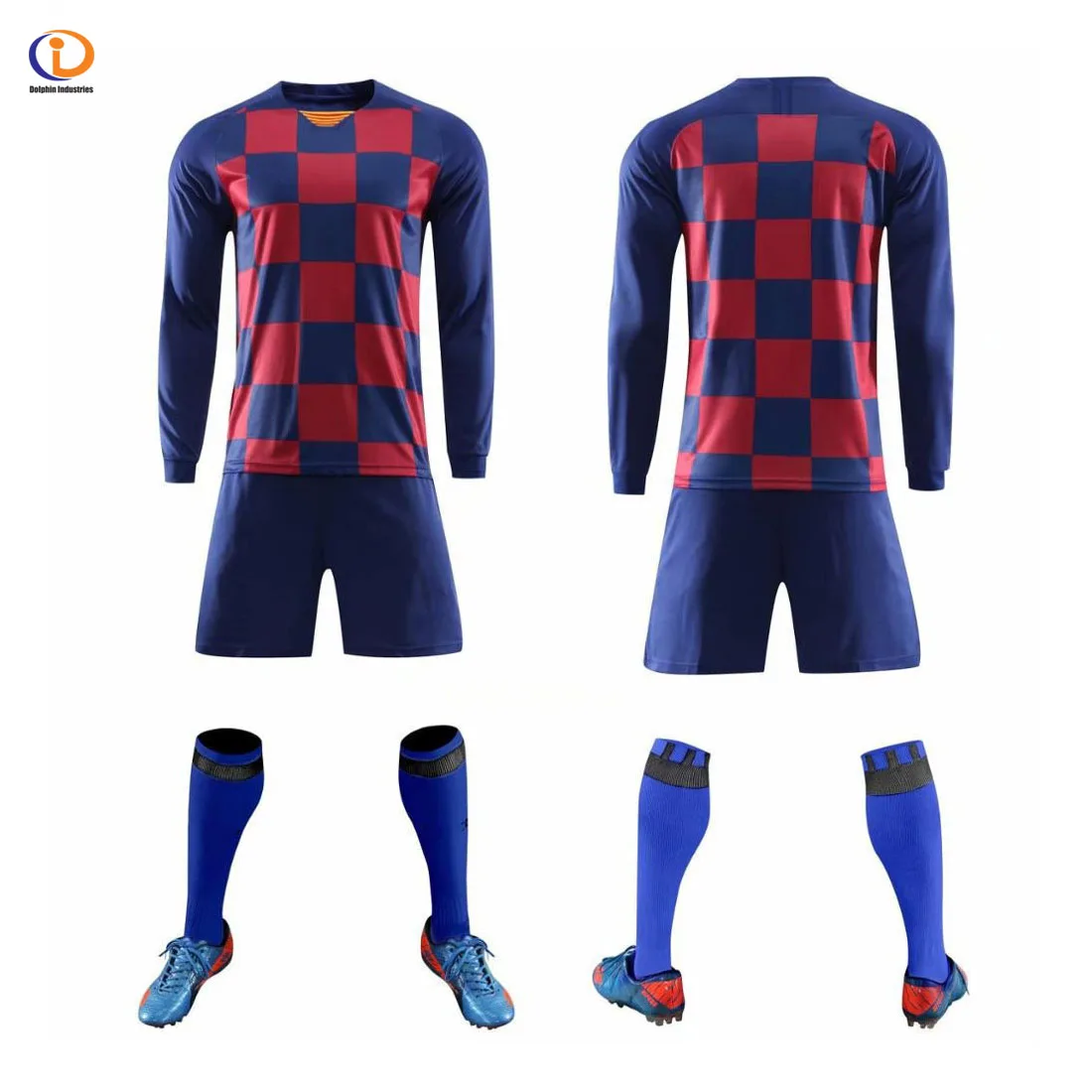 2022 Long sleeve Children Sets football uniforms boys and girls sports kids youth training suits blank custom game soccer set